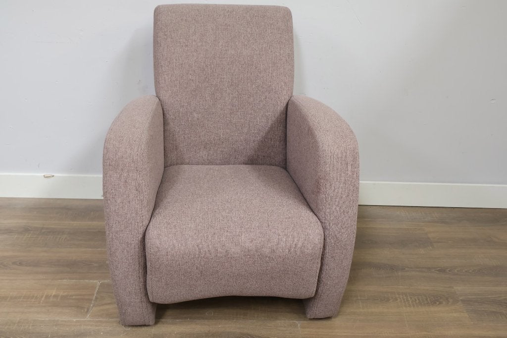 Bruine stoffen fauteuil, Huis en Inrichting, Fauteuils, Ophalen, Minder dan 50 cm, Gebruikt, Klassiek