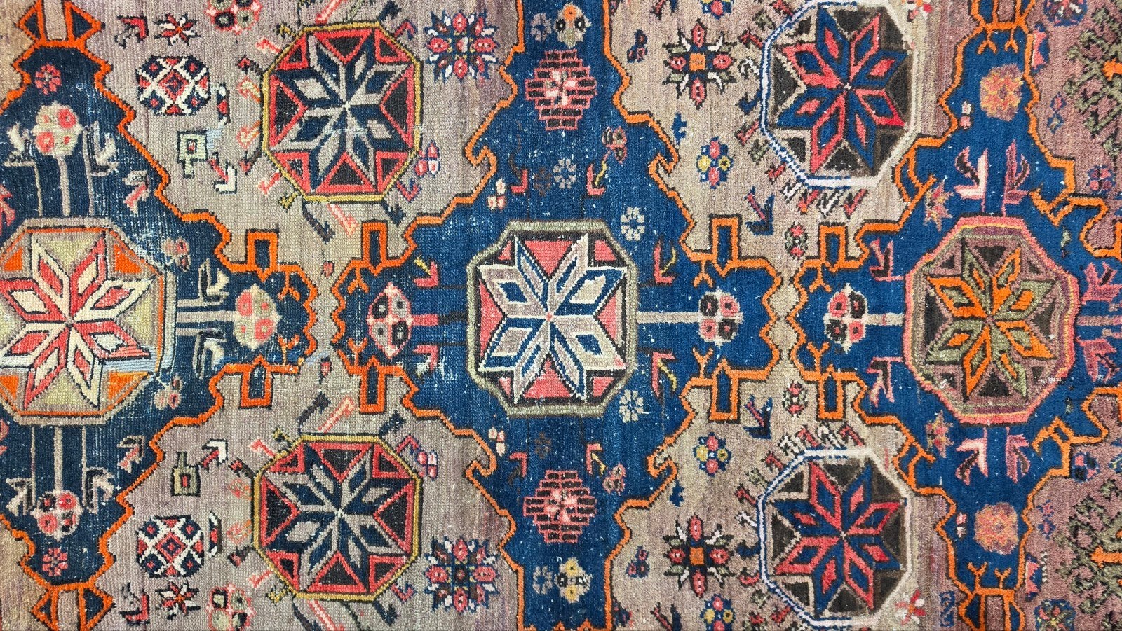 Handgeknoopt antiek wol Kaukas Kazak tapijt nomad 122x195cm, Gebruikt, 100 tot 150 cm, Vintage, Oosters, Perzisch, Handgeknoopt