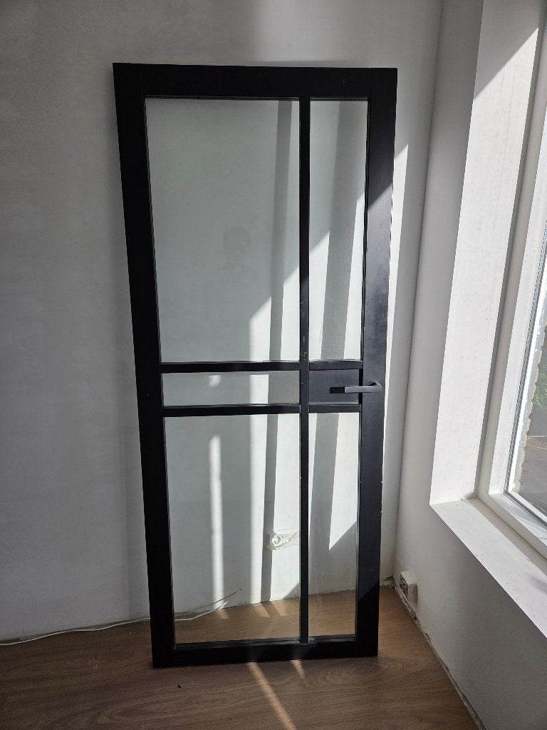 Kunststof tussendeur met glas 200x83 cm, Doe-het-zelf en Verbouw, Deuren en Horren, Ophalen, 80 tot 100 cm, Binnendeur, Zo goed als nieuw