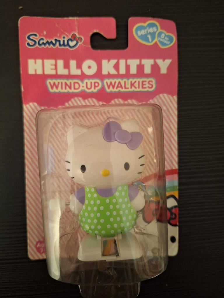 Hello Kitty Wind-Up Walkie - Groene Kitty - Sanrio, Verzamelen, Poppetjes en Figuurtjes, Ophalen of Verzenden, Zo goed als nieuw