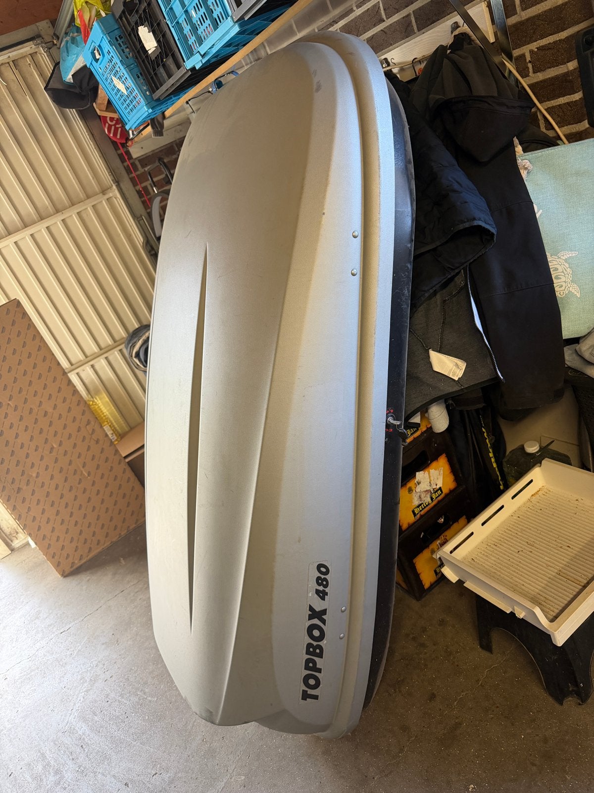 Topbox 480 dakkoffer grijs/zwart, Auto diversen, Ophalen, Gebruikt