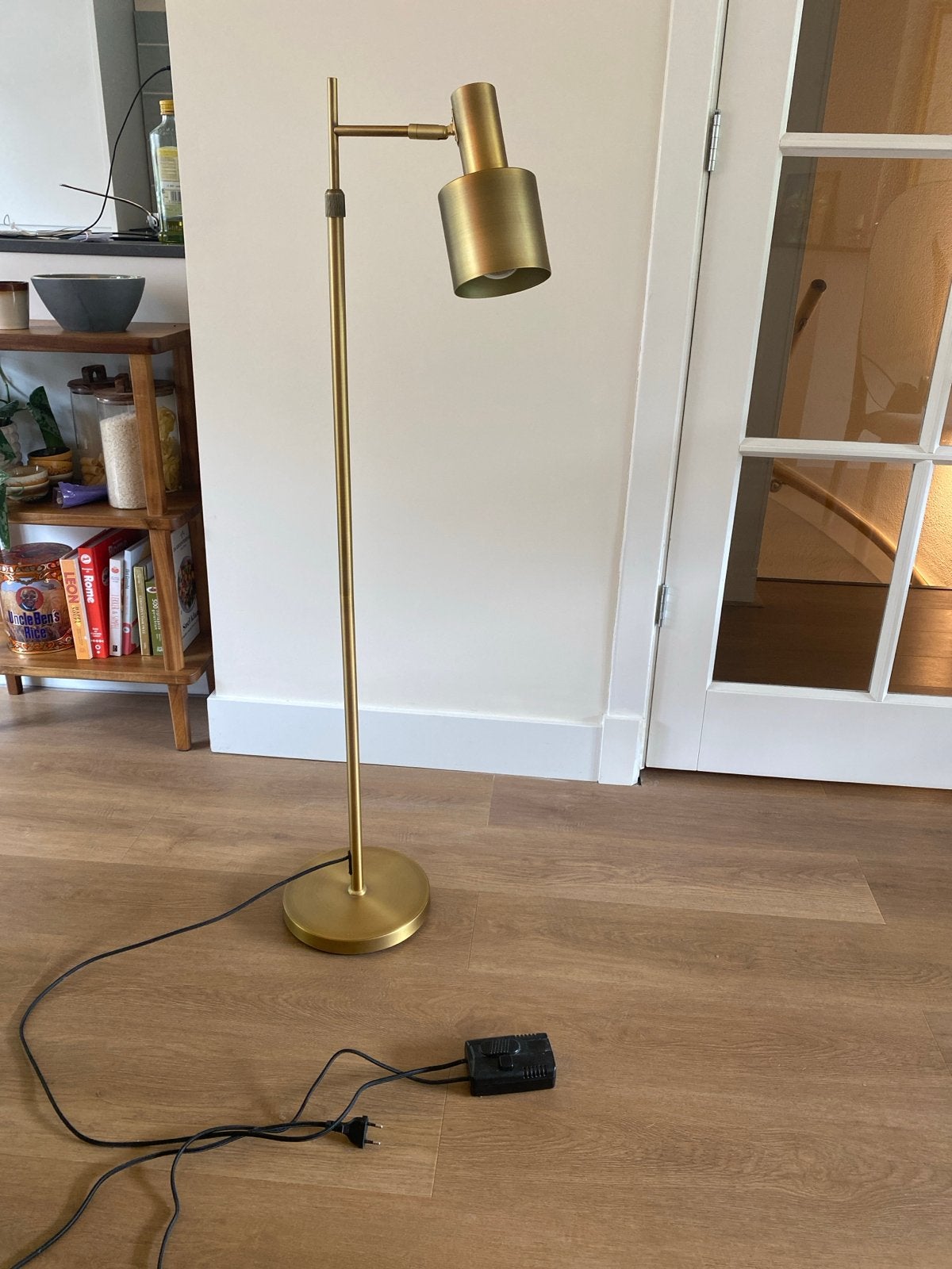 Karwei Nordin leeslamp messing - verstelbaar en dimbaar, Ophalen, 100 tot 150 cm, E27 (groot), Zo goed als nieuw