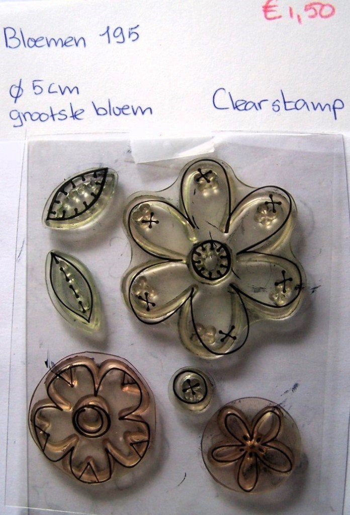 Bloemen 195 Clearstamp, Hobby en Vrije tijd, Stempelen, Ophalen of Verzenden, Gebruikt, Clearstamp