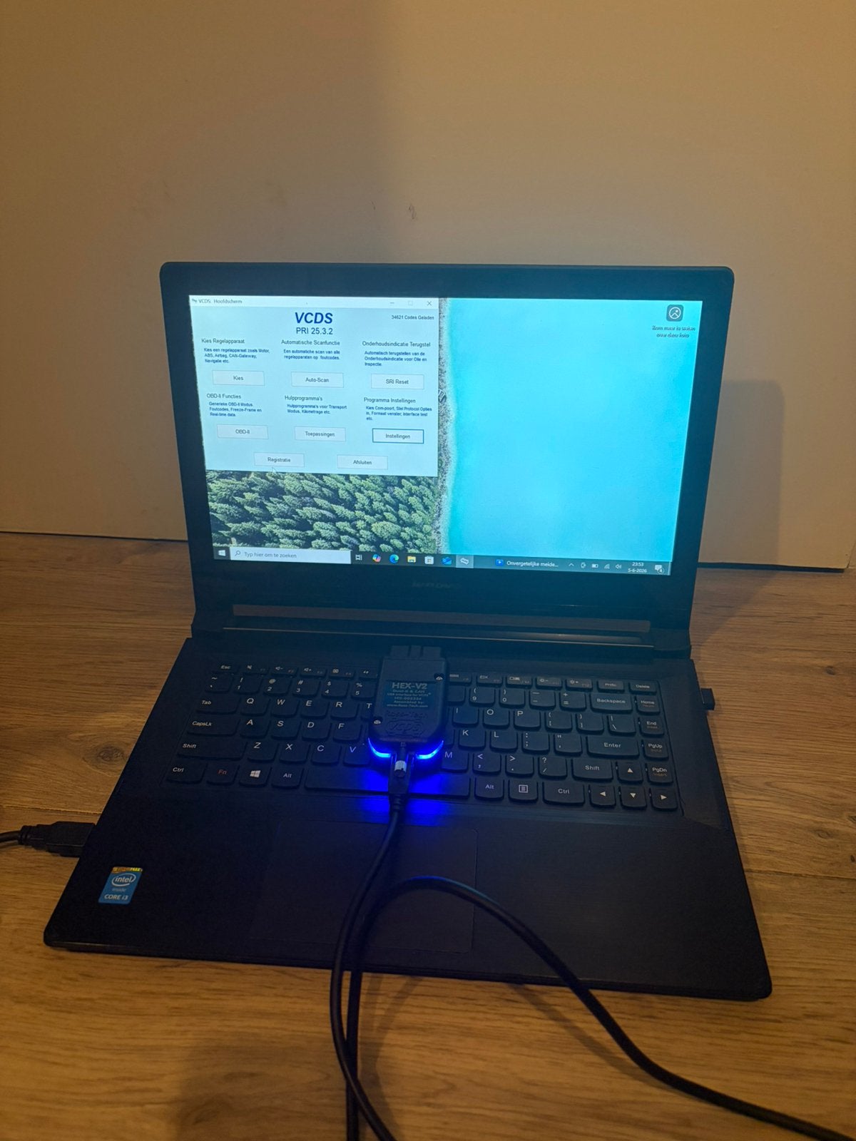 VCDS HEX V2 vagcom kabel ongelimiteerde VINS + Lenovo i3 SSD, Ophalen of Verzenden, Zo goed als nieuw