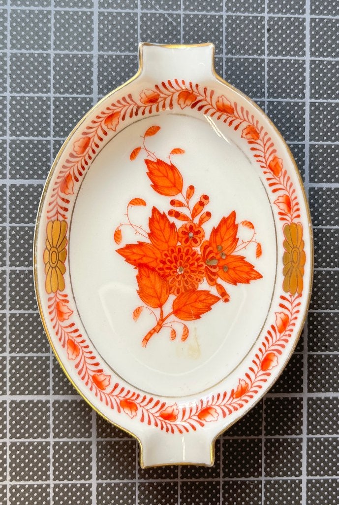 Vintage Herend porseleinen asbak/snuffelbakje, Ophalen of Verzenden