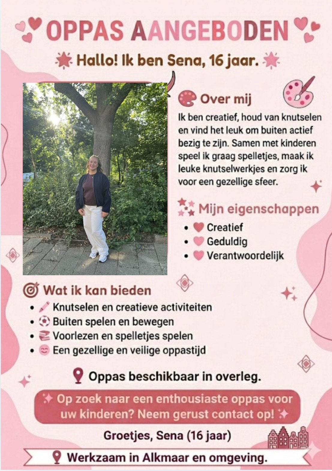 Oppas aangeboden, Vanaf 10 jaar, Overige vormen