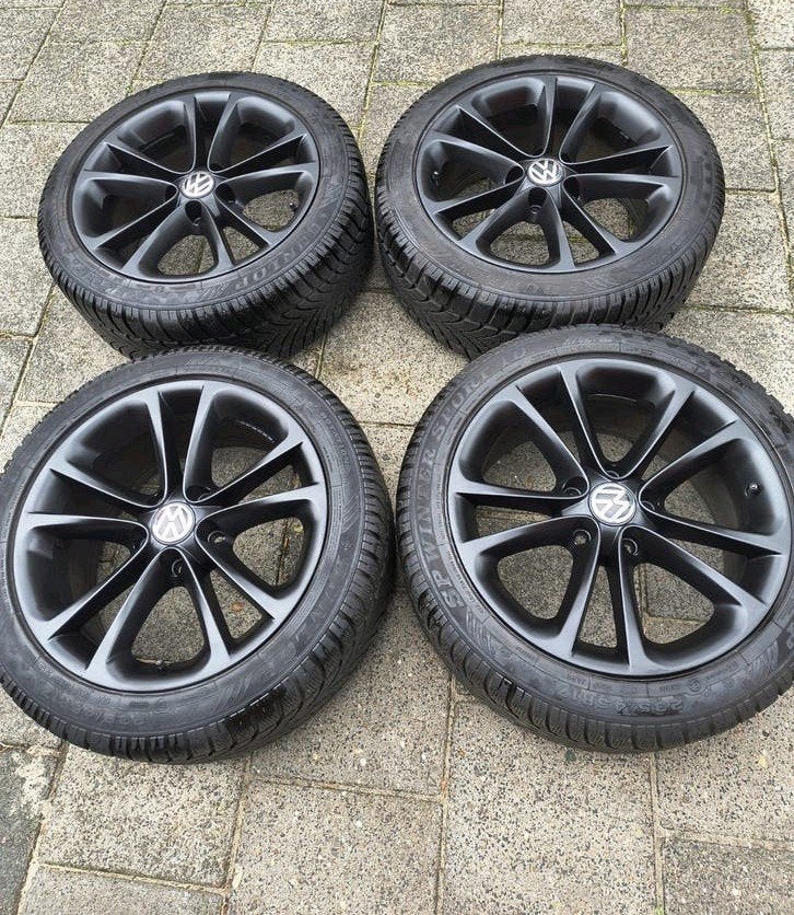 Vw velgen 17 inch winterbanden 5x112 golf gti passat caddy, Ophalen, Zo goed als nieuw