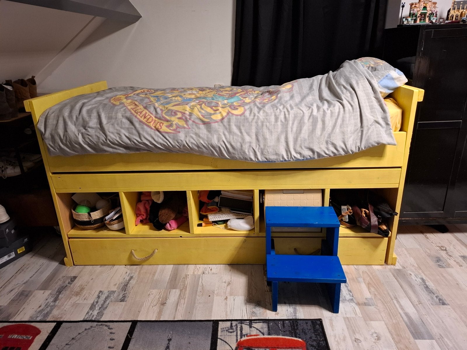 Eenpersoonsbed 90x200 met opbergruimte, Gebruikt, 90 cm, Ophalen of Verzenden, 200 cm