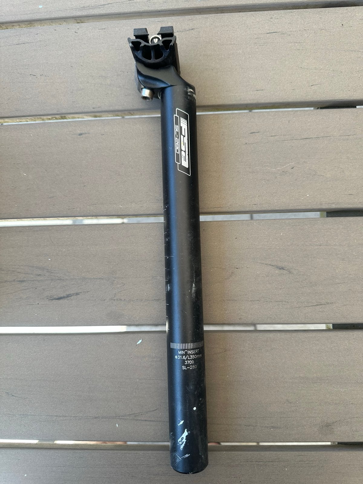 FSA SL-280 Zadelpen - 31.6mm x 350mm, Fietsen en Brommers, Fietsonderdelen, Gebruikt, Overige typen, Aluminium, Mountainbike, Ophalen of Verzenden