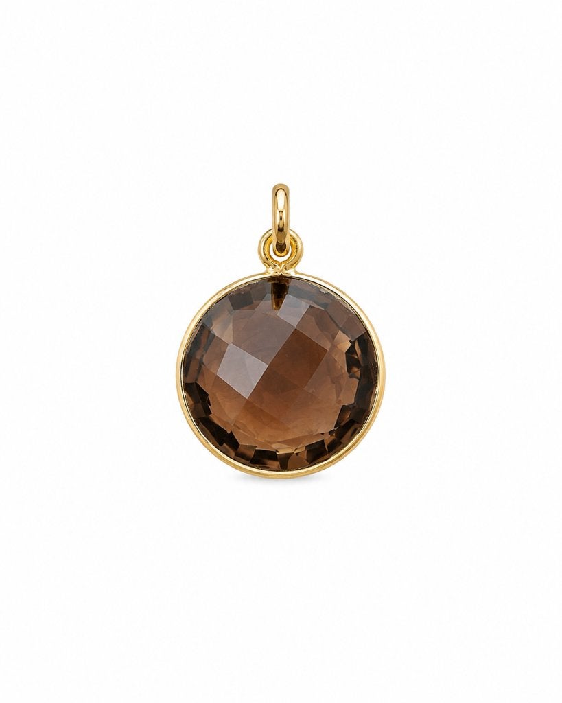 Verguld Rookkwarts Hanger Atiena  - Echt Zilver, Info@sacredstones.nl, Verzenden, Nieuw, Met edelsteen