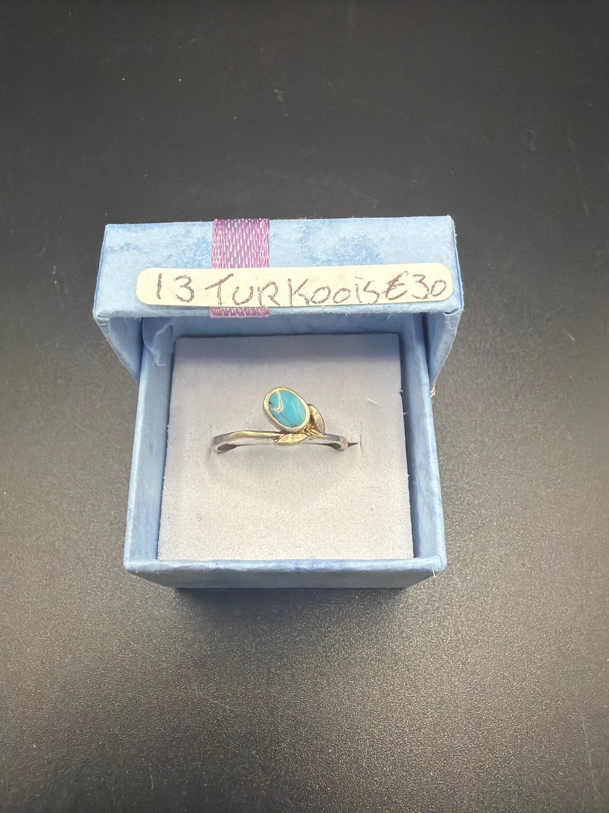 Zilveren ring met turkoois steen - Maat 13, Sieraden, Tassen en Uiterlijk, Ophalen of Verzenden, X, Met edelsteen, Dame