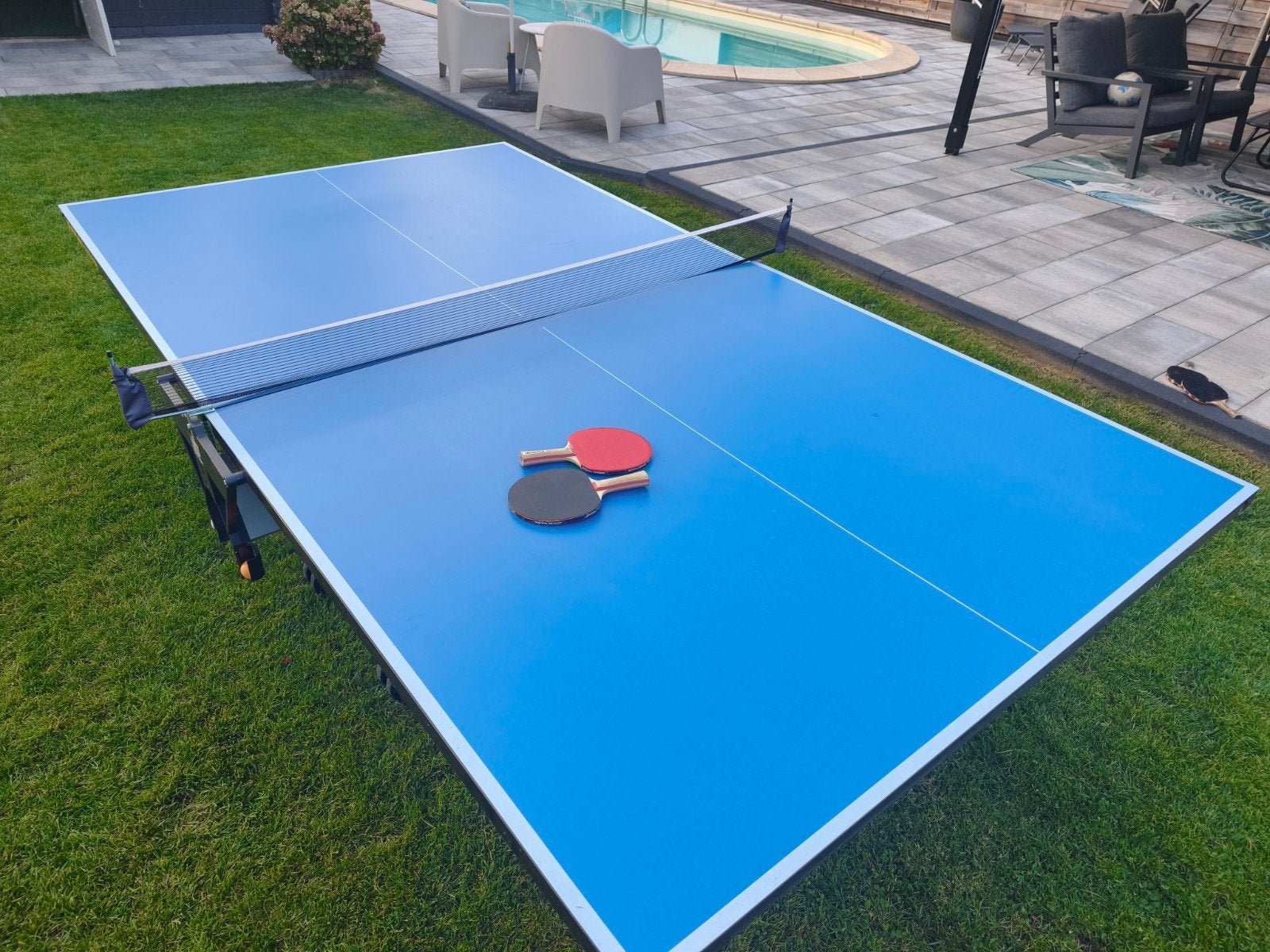 Sunflex outdoor tafeltennis tafel, Ophalen, Gebruikt, Tafel Outdoor, Verrijdbaar
