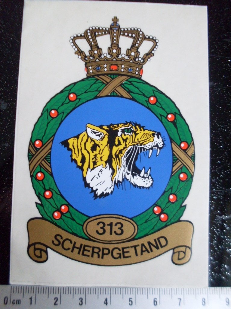 ruit sticker squadron 313 scherpgetand tijger logo embleem, Verzamelen, Verzenden, Zo goed als nieuw, Bedrijf of Vereniging