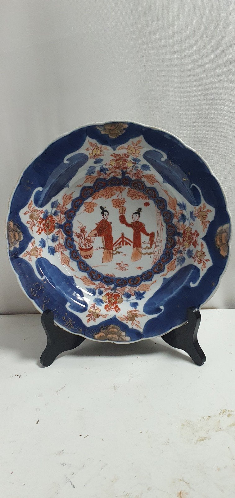 Antiek Imari Porseleinen diep bord, 24.5 cm, Ophalen of Verzenden