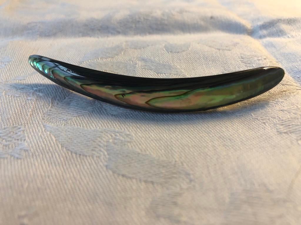 Vintage Broche van Abalone Schelp - Uniek & Glanzend, Overige materialen, Ophalen of Verzenden, Zo goed als nieuw, Groen