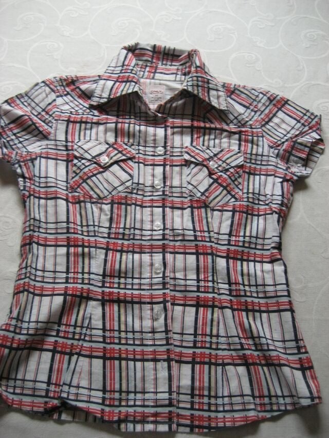 Blouse mooie geruite merk ONLY Maat 34, Ophalen of Verzenden, Zo goed als nieuw, Maat 34 (XS) of kleiner, Overige kleuren