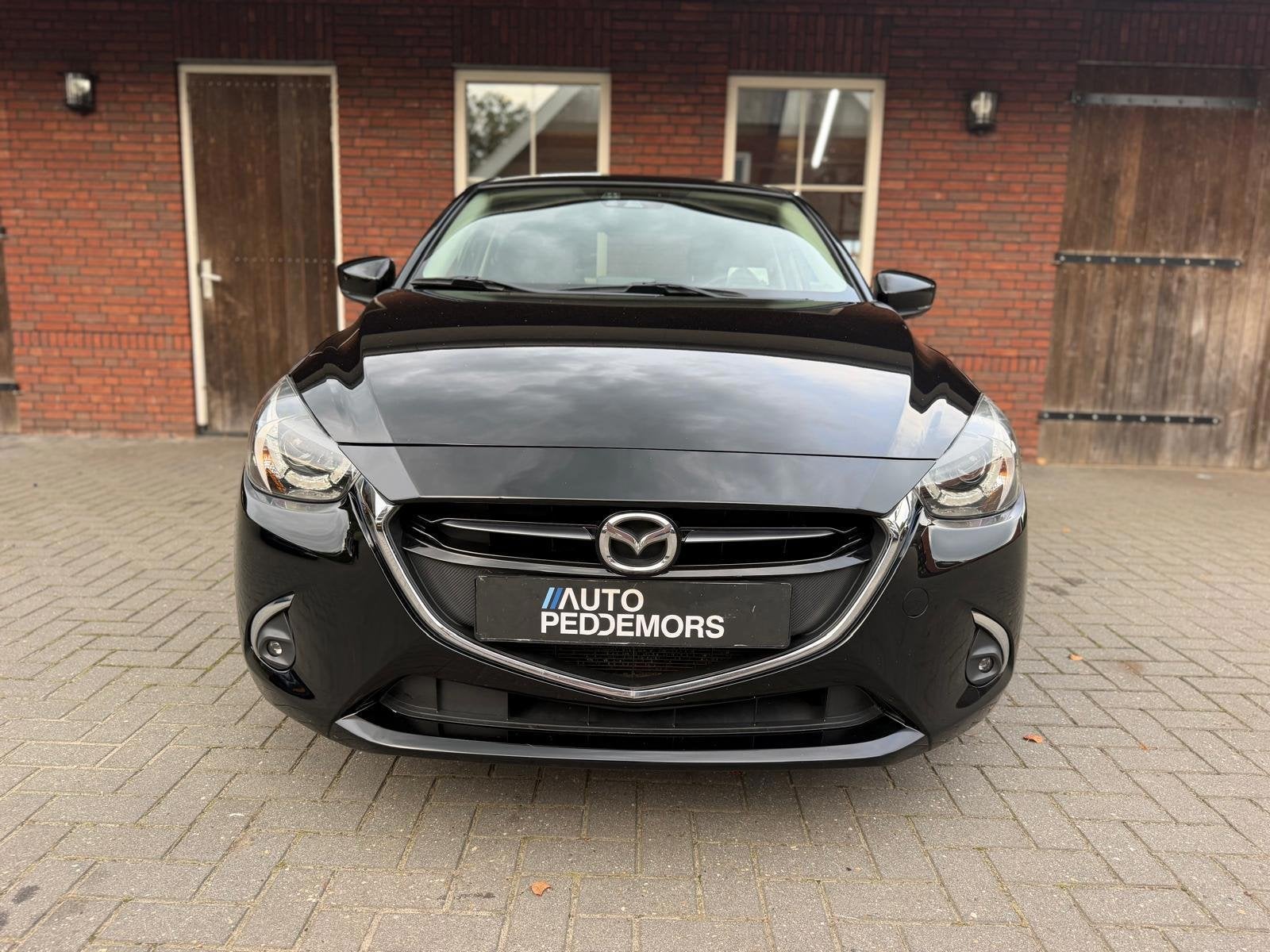 Mazda 2 1.5 Skyactiv-G GT-M | Carplay| Dodehoek| Camera| Bi-, Auto's, Stof, Gebruikt, Automatische klimaatregeling, Zwart