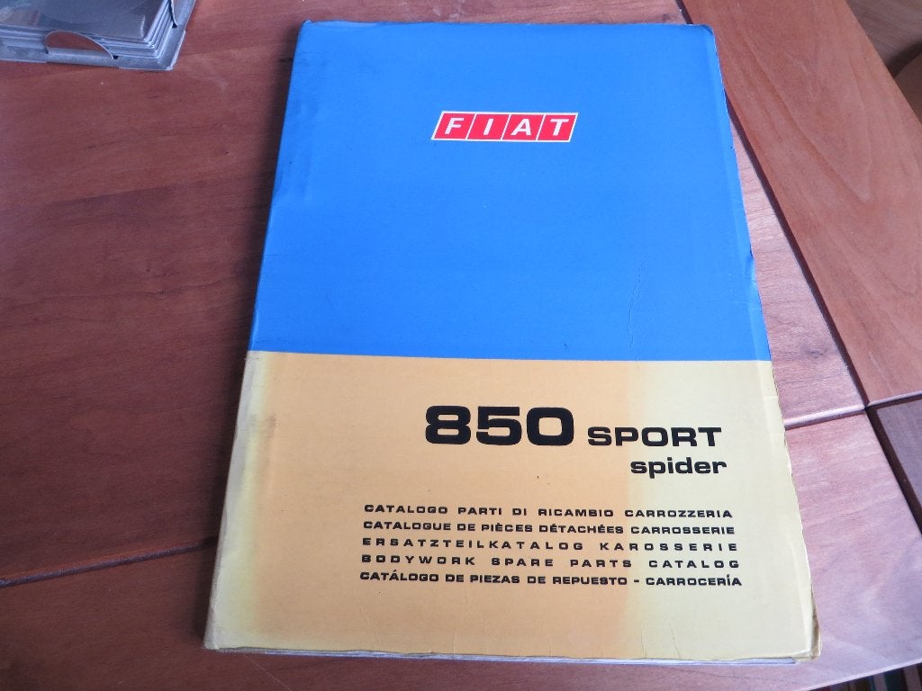 Fiat 850 Sport Spider onderdelen catalogus carrosserie 1970, Ophalen of Verzenden