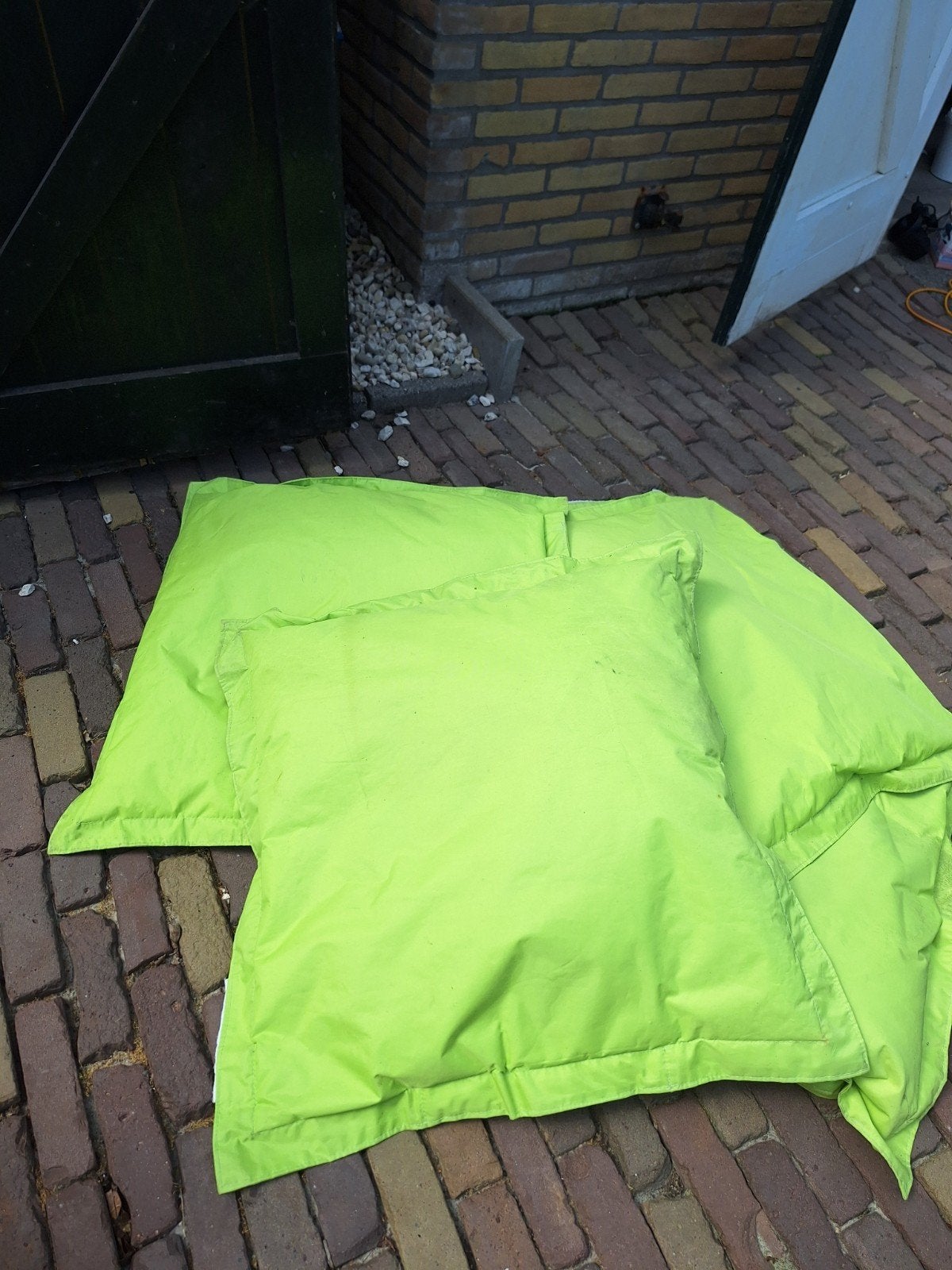 Grote groene zitzakken, 5 stuks waterbestendig, Ophalen, Gebruikt, Groen