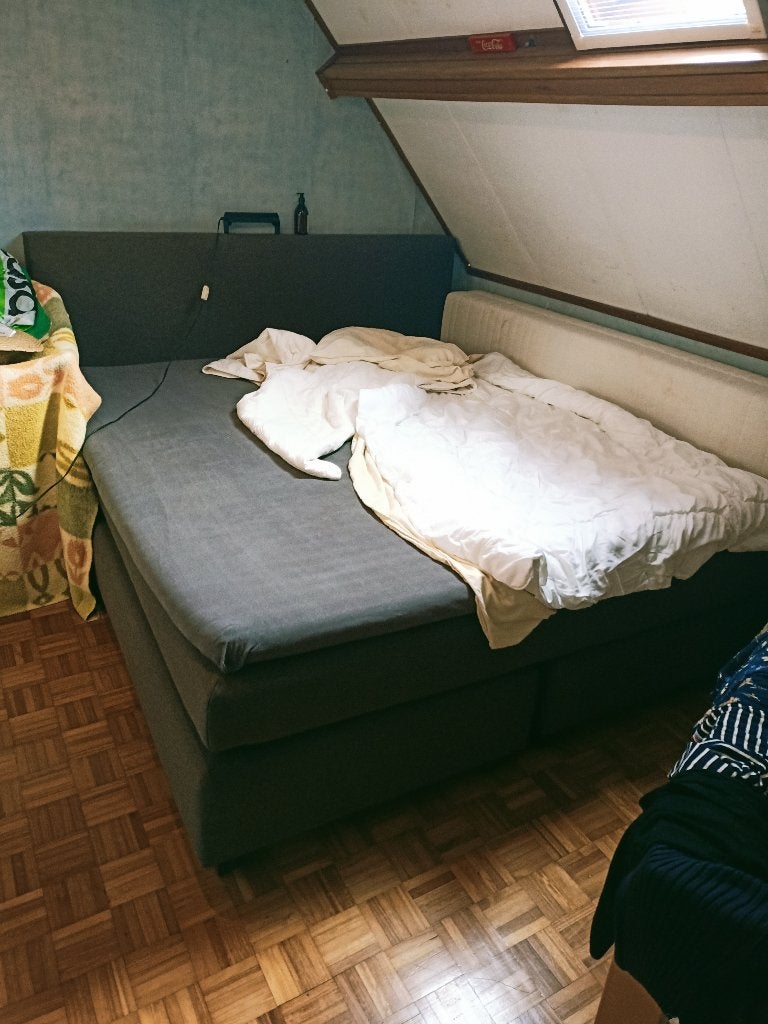 Karlsson Boxspring Antraciet 180x200cm, Ophalen, Gebruikt, Tweepersoons, Scandinavisch