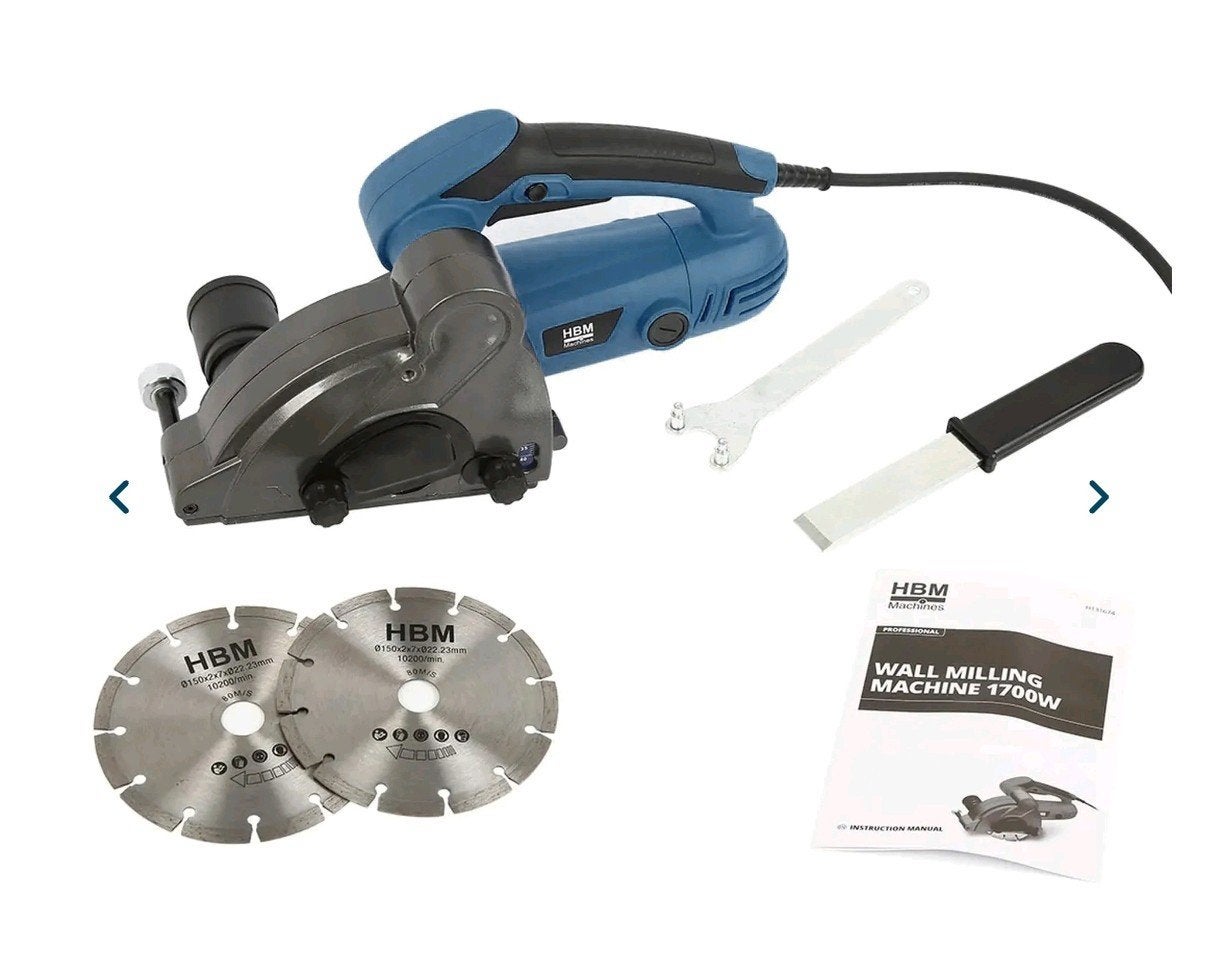 Sleuvenfrees HBM Machines 1700W met koffer en accessoires, Ophalen, Zo goed als nieuw
