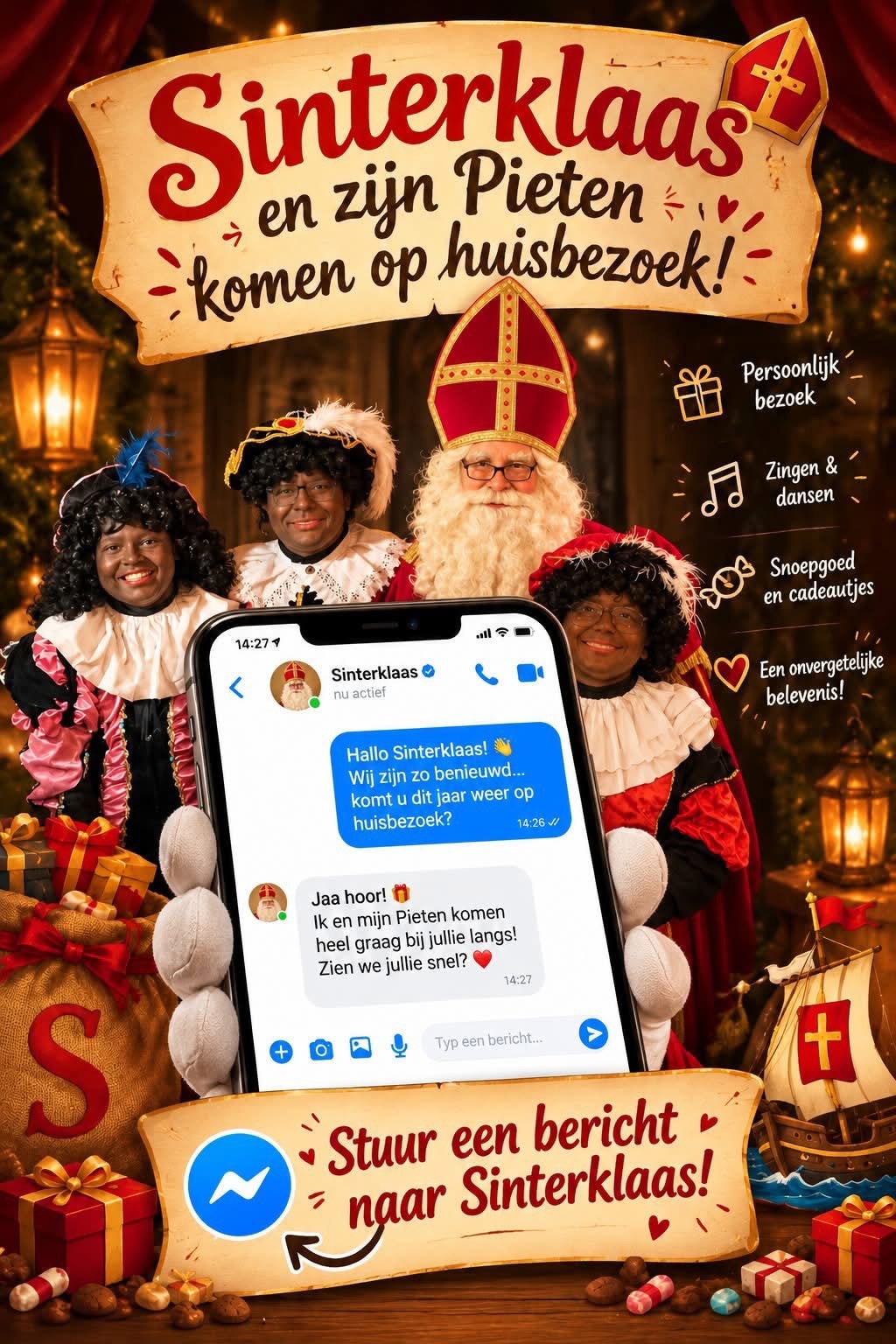 Sinterklaas en Piet(en) op huisbezoek provincie Groningen, Ophalen