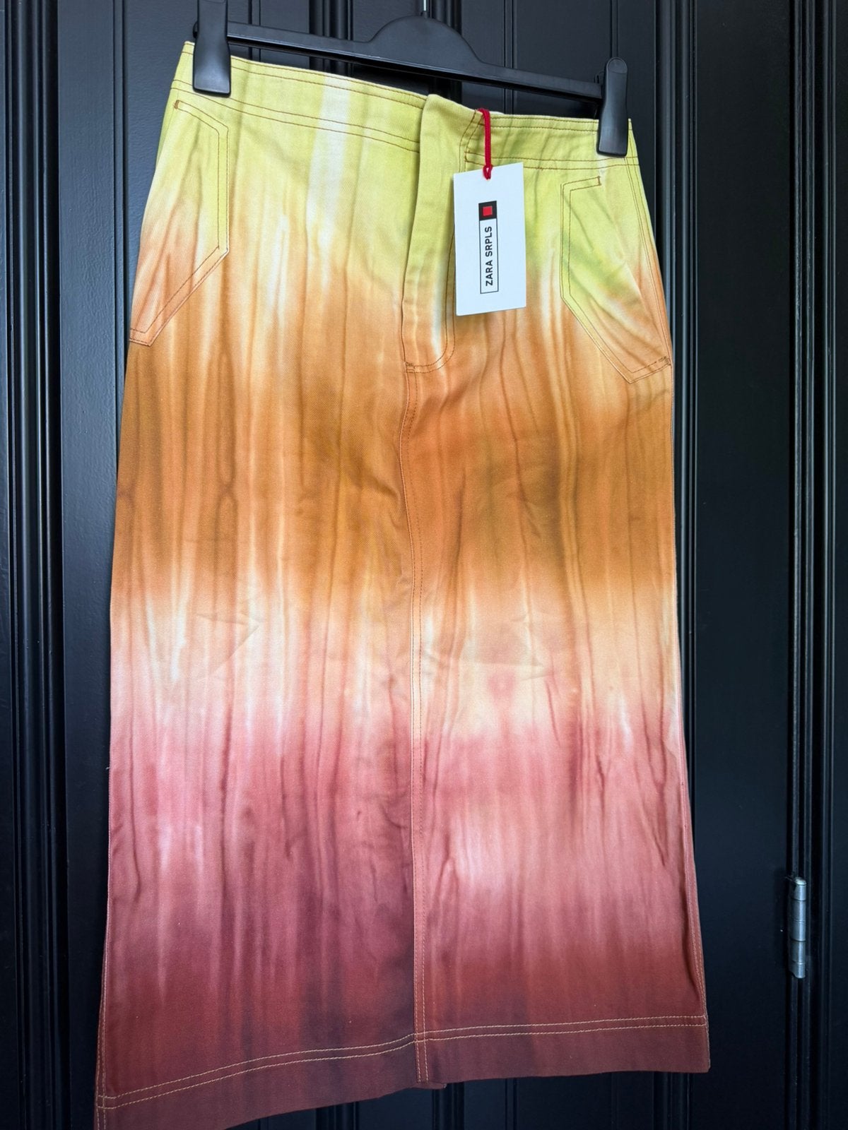 Zara veelkleurige denim midi-rok met ombré verloop, Y2K., Meerkleurig, Nieuw, Ophalen of Verzenden, Maat 36 (S)