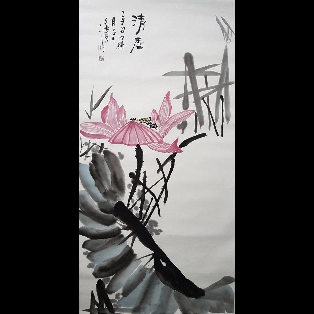 originele handgemaakte Chinese schilderij cadeau muurdecora, Antiek en Kunst, Bloemen, Gesigneerd, Ophalen of Verzenden, Papier