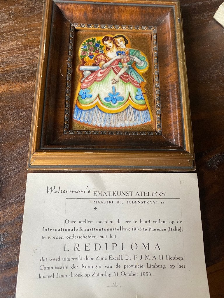 wolterman, emaille kunst, enkele werkjes, Antiek en Kunst, Ophalen of Verzenden