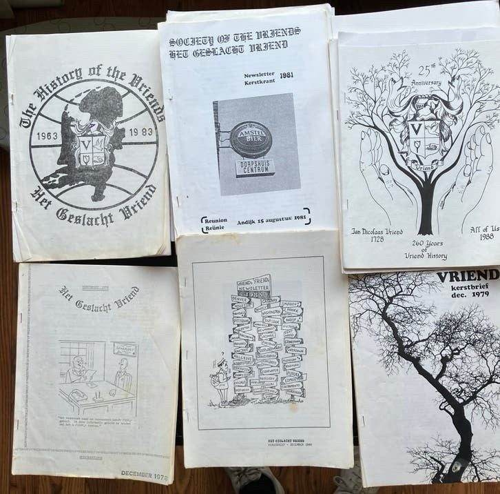 Fam  “Vriend”   geschiedenis en nieuwsbrieven, Boeken, Ophalen of Verzenden, Zo goed als nieuw