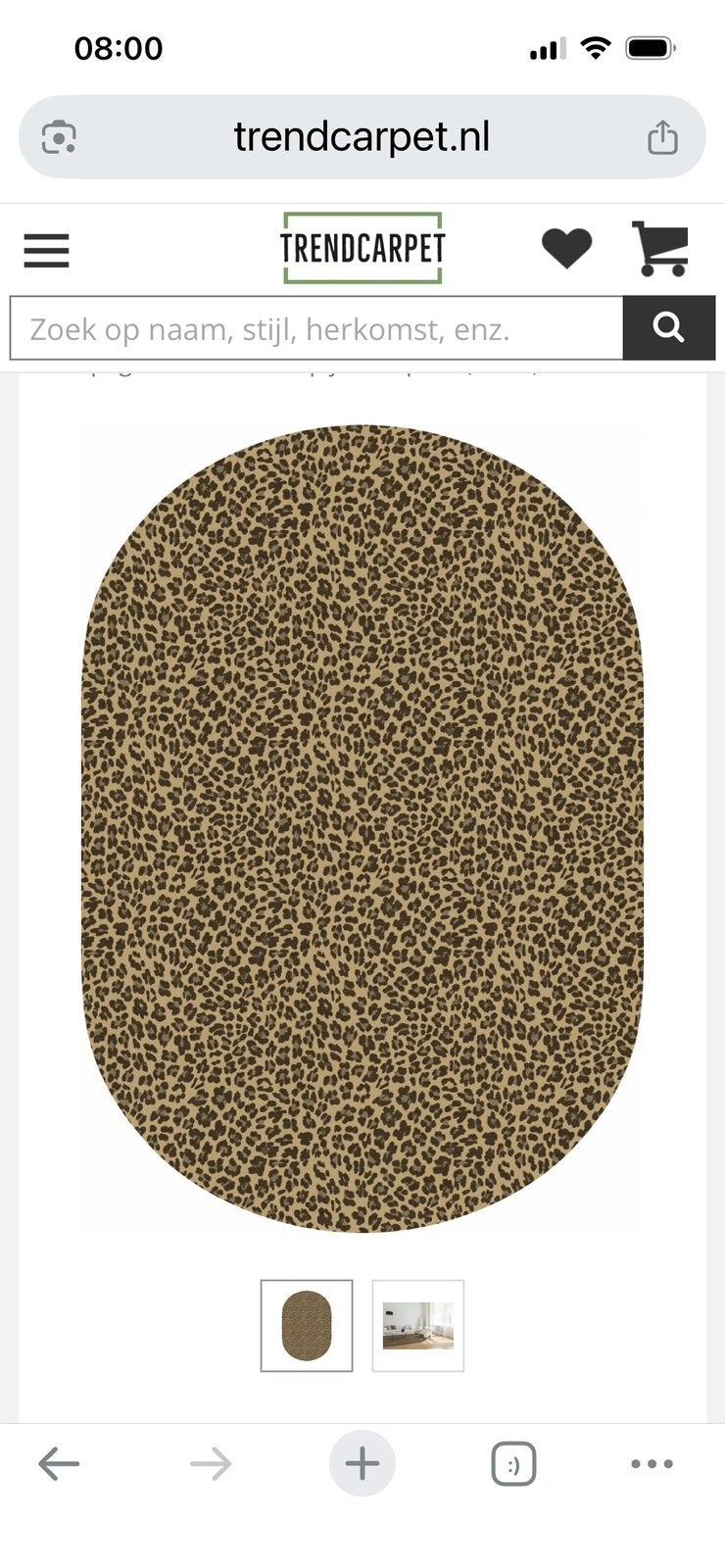 Panterprint vloerkleed van Trendcarpet, Huis en Inrichting, Stoffering | Tapijten en Kleden, Ophalen, Panterprint, 200 cm of meer
