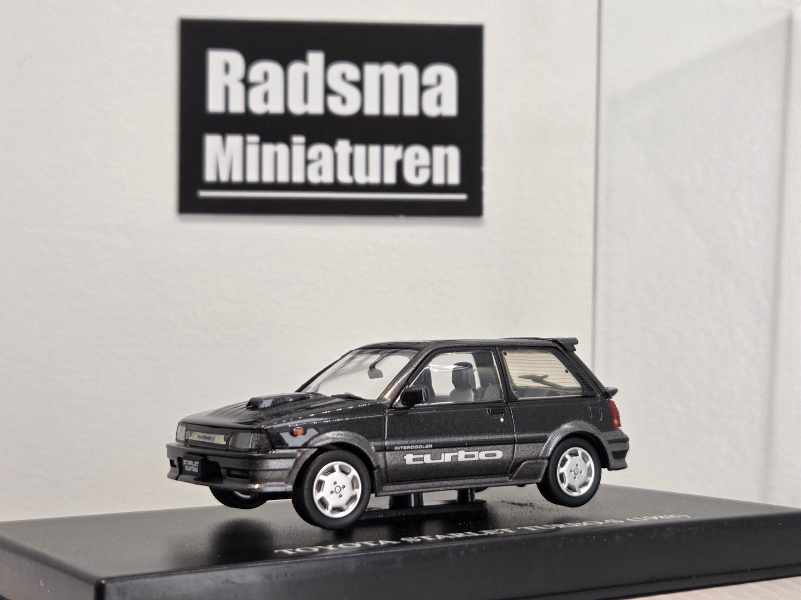Toyota Starlet Turbo - Antraciet - 1:43 Dism, Overige merken, DISM, Auto, Ophalen of Verzenden