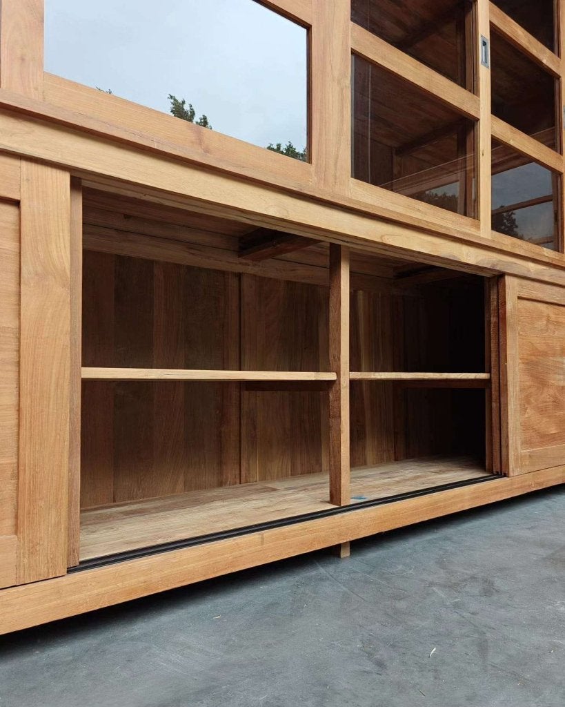 Xxl Schoolkast | 300cm brede buffetkast | Teakhout #3685, Gebruikt, -, 200 cm of meer, -