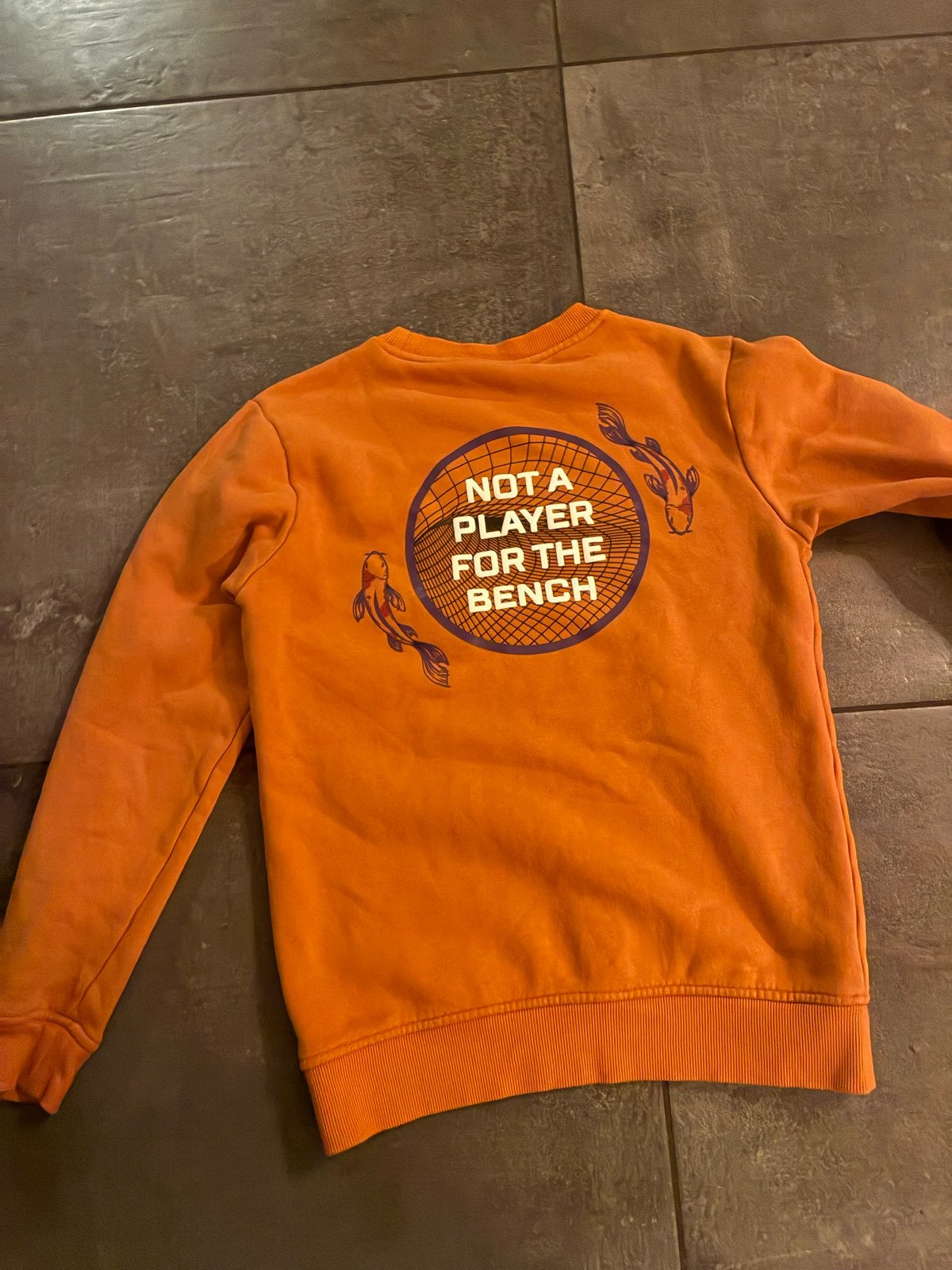 Trui Touzani oranje met opdruk, Ophalen of Verzenden, Gebruikt, Jongen of Meisje