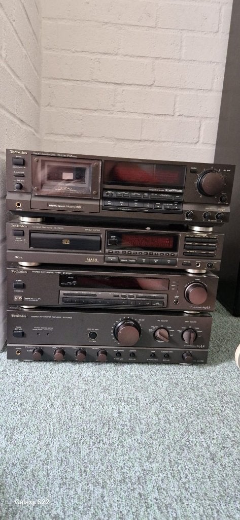 Technics stereo-set SU-VX600 / RS-B765 / SL-P377A / ST-GT630, Losse componenten, Zo goed als nieuw, Cassettedeck, Ophalen