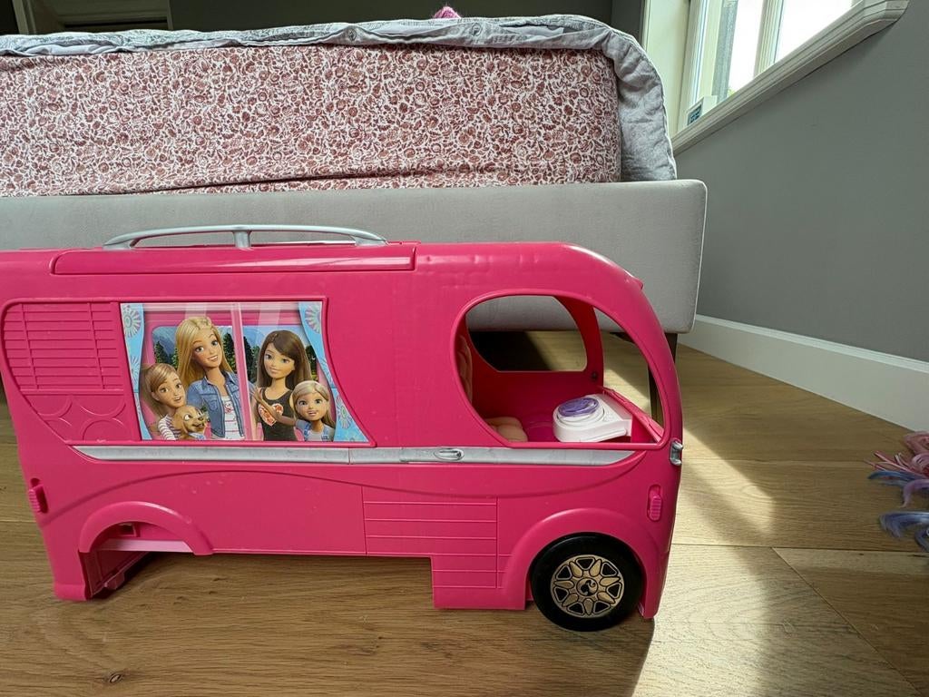 Barbie Camper Roze - Speelgoed Camper voor Barbiepoppen, Ophalen, Gebruikt, Meisje