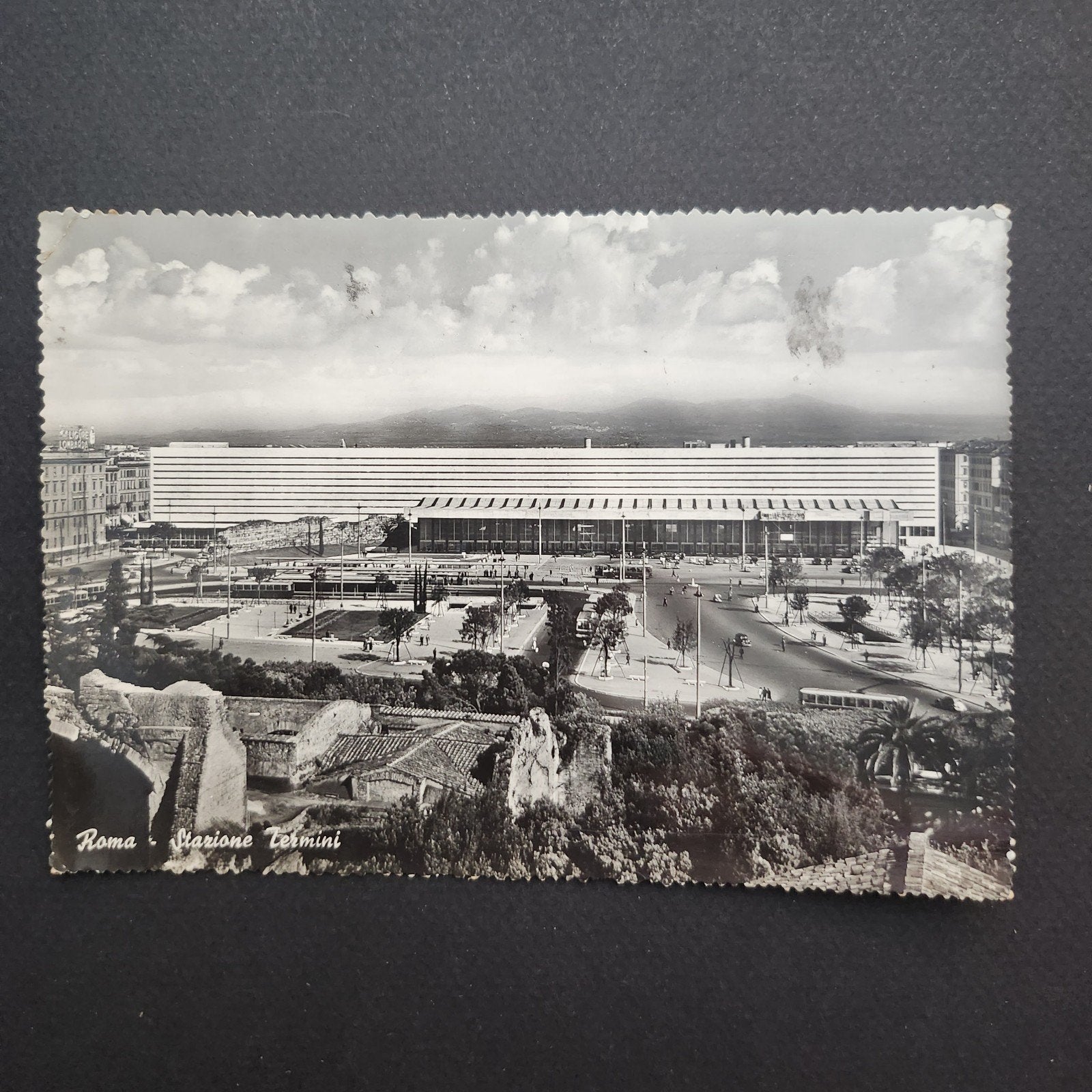 Oude ansichtkaart Rome Stazione Termini 1957, Verzamelen, Ansichtkaarten | Buitenland, Verzenden