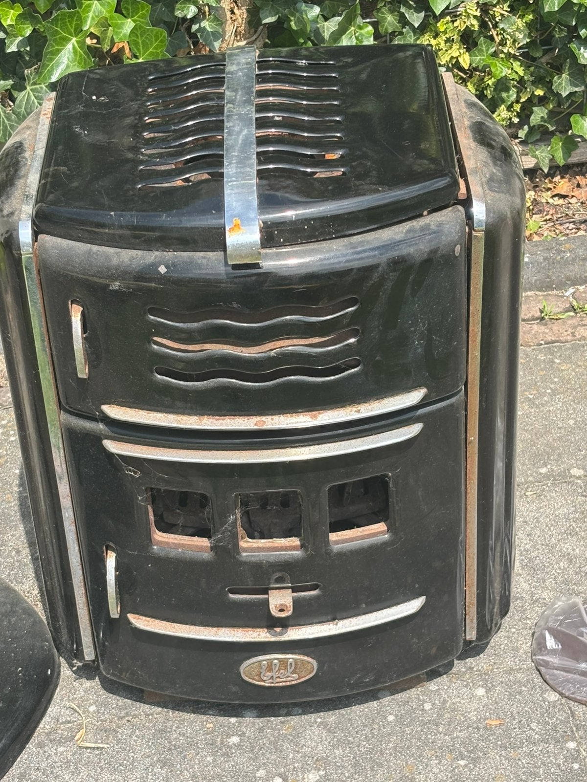 Efel vintage kolenkachel kachel kacheltje emaille  30 - 50, Ophalen, Gebruikt, Overige brandstoffen, Vrijstaand