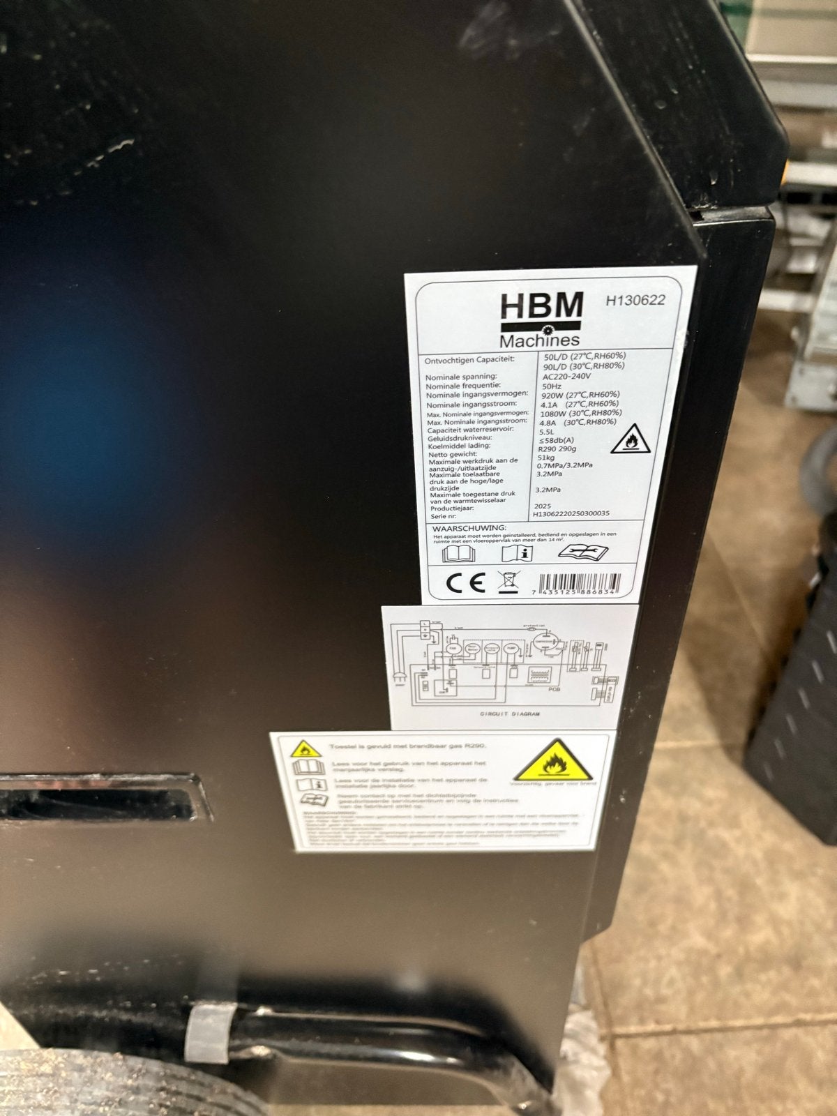 HBM Professionele Bouwdroger Luchtontvochtiger 90L 1080W, Doe-het-zelf en Verbouw, Gereedschap | Overige machines, Ophalen, Nieuw