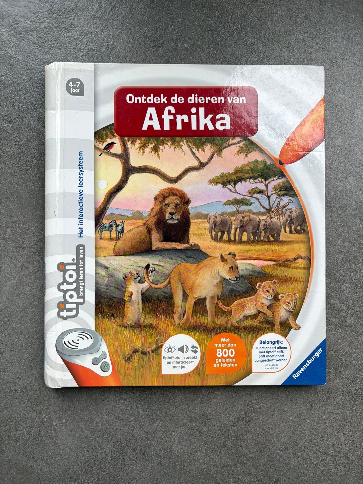 Tiptoi boek: Ontdek de dieren van Afrika (zeldzaam), Ophalen of Verzenden, Gebruikt, Taal en Lezen, Met geluid
