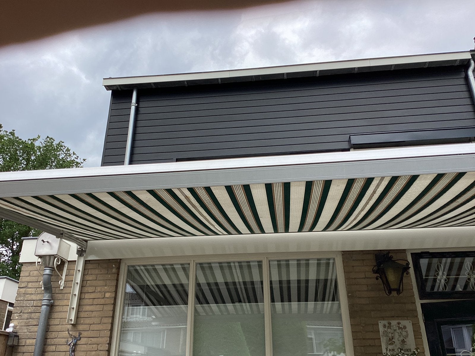 Terrasscherm, Ophalen, Gebruikt, 450 cm of meer, Elektrisch