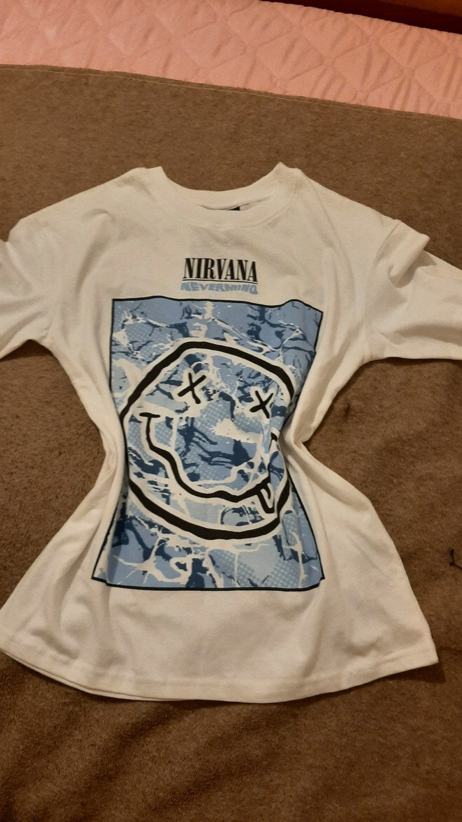 Nirvana Nevermind T-shirt met korte mouwen, Ophalen, Wit, Nieuw, Korte mouw