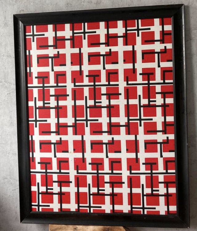 "Schilderij" Mondriaan style, erg groot., Antiek en Kunst, Ophalen