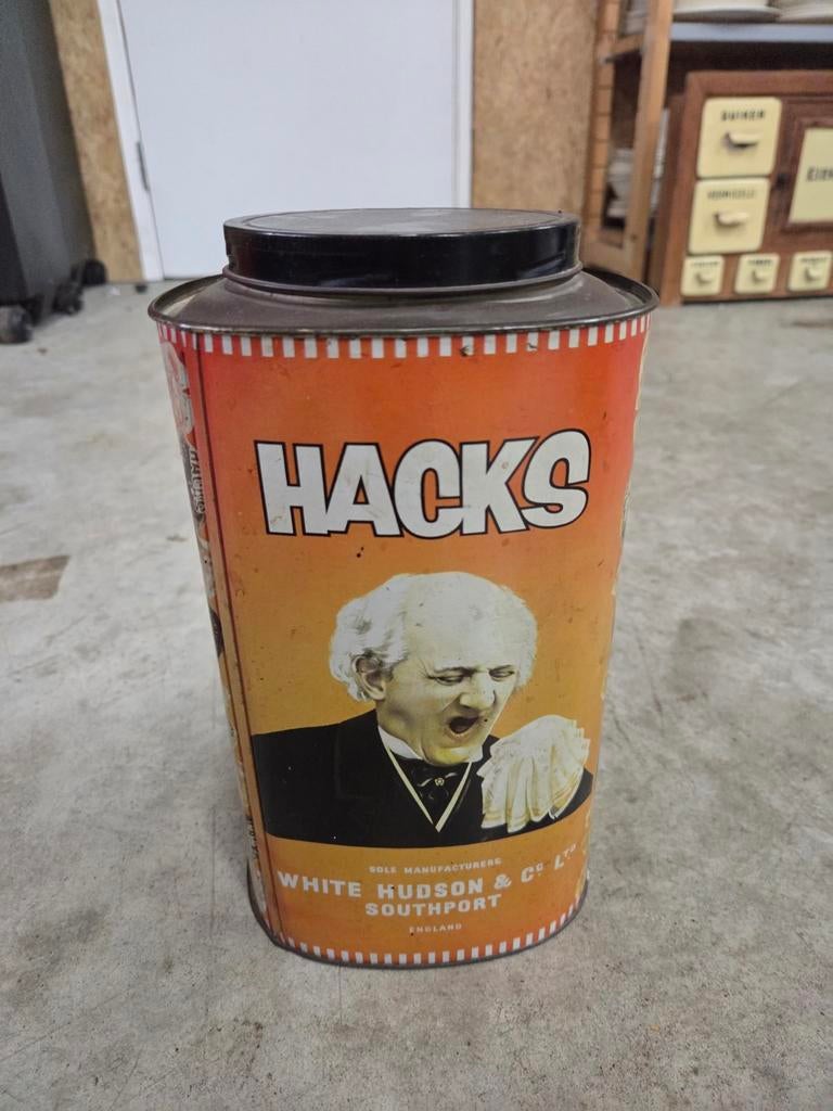 Vintage Hacks blik - snoep, Verzamelen, Blikken, Ophalen of Verzenden, Gebruikt, Overige