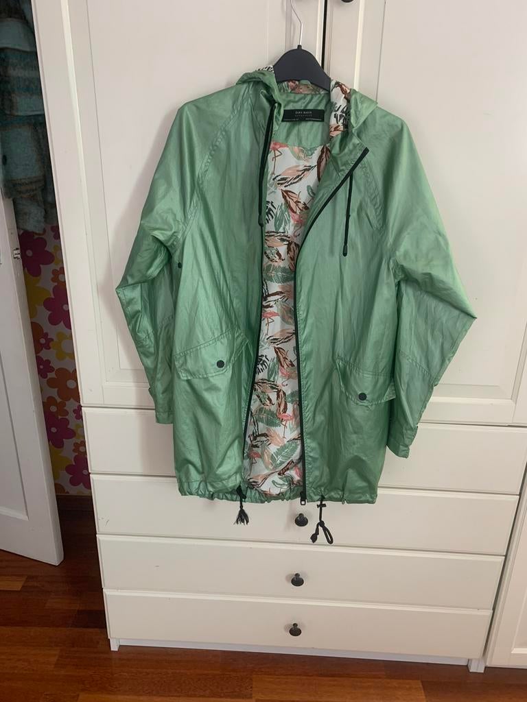 Zara trenchcoat XS/S, Verzenden, Zo goed als nieuw, Maat 36 (S), Groen