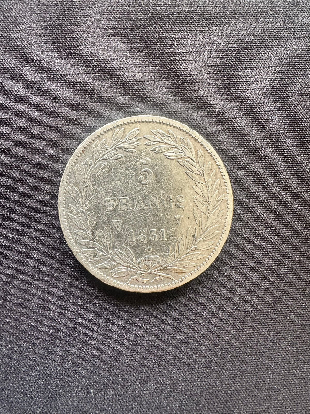 5 Francs 1831 W Tiolier , creux, Ophalen of Verzenden, Frankrijk, Los biljet