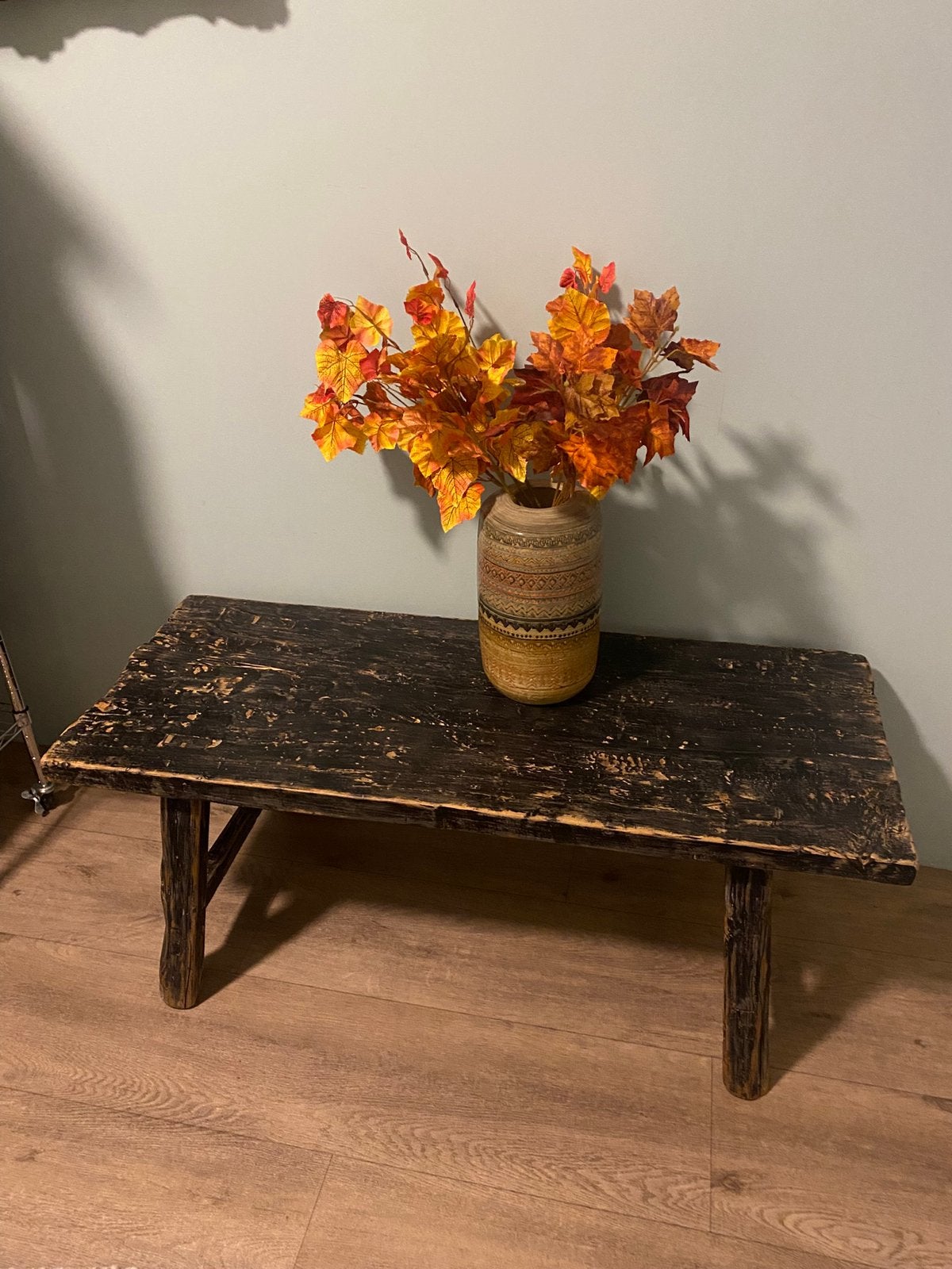Rustieke vintage houten salontafel / bankje – oud hout, Antiek en Kunst, Ophalen