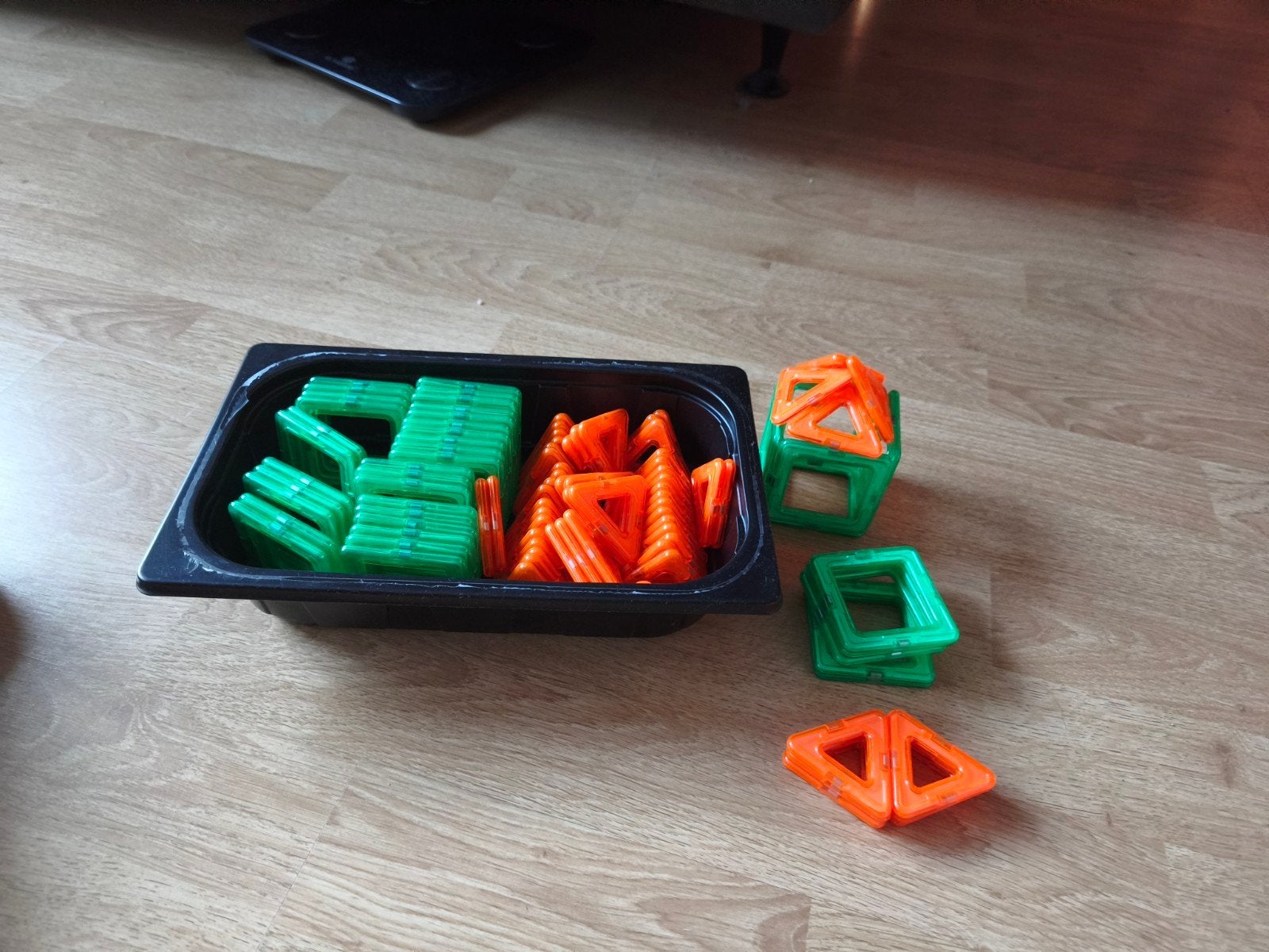 Magnetisch Bouwspeelgoed - Groen en Oranje Blokken, Ophalen of Verzenden, Gebruikt, Overige merken