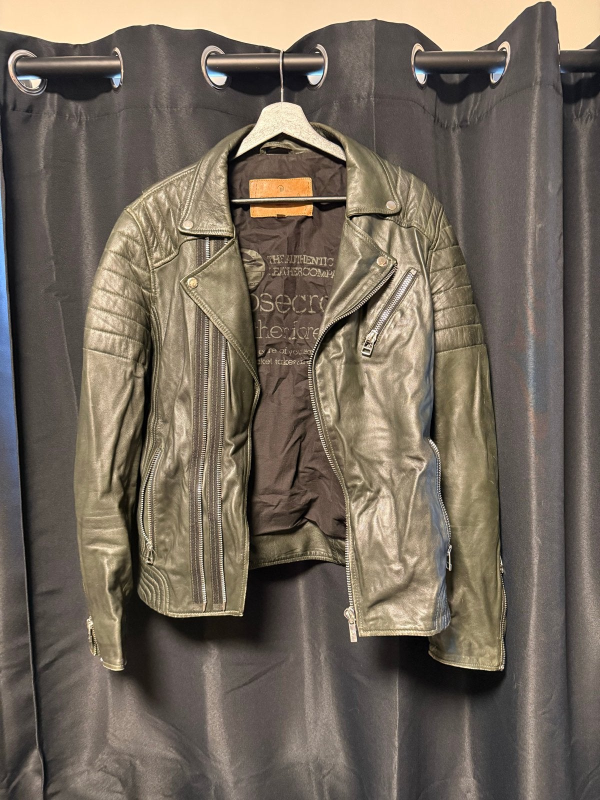 Goosecraft Leren Jasje Biker921 - Maat L, Kleding | Dames, Ophalen of Verzenden, Gedragen, Maat 42/44 (L), Groen