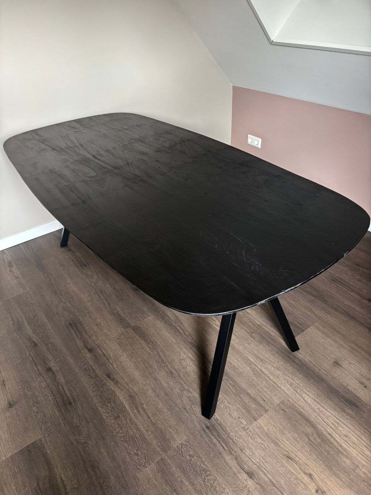 Te koop zwart houten eettafel, Huis en Inrichting, Tafels | Eettafels, Ophalen, 50 tot 100 cm, 100 tot 150 cm, Rond